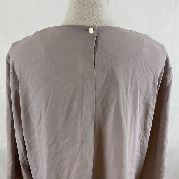 MM LaFleur Blouse XL Lavender-Gray 3/4 Sleeve Drape Detail - Picture 9 of 12